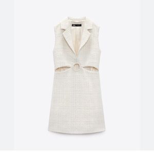 Zara Cream Tweed Dress
